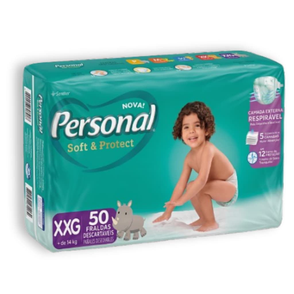 Fralda Personal Baby Protect & Sec Tamanho XXG Hiper 50 Unidades
