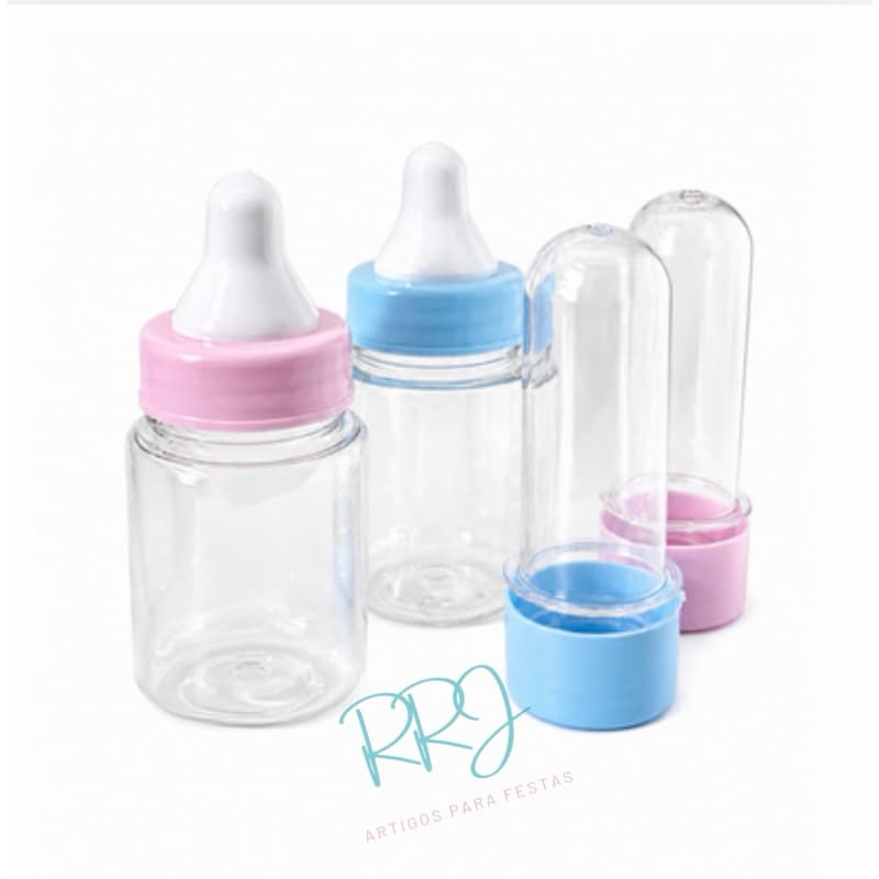 Kit chá de bebê / chá revelação 40 Tubete 8cm + 40 Mini mamadeira