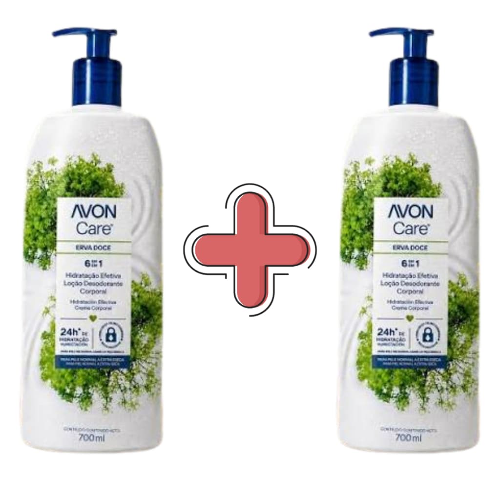 Kit com 2 Loção Corporal Erva Doce Creme Hidratante 700ml Avon Care.