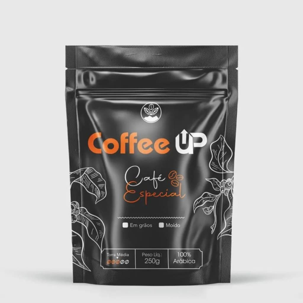Café Especial em Grãos ou Moído 250g Coffee Up 100% Arábica Torra Média Gourmet Premium 85 Pontos Chocolate e Avelã