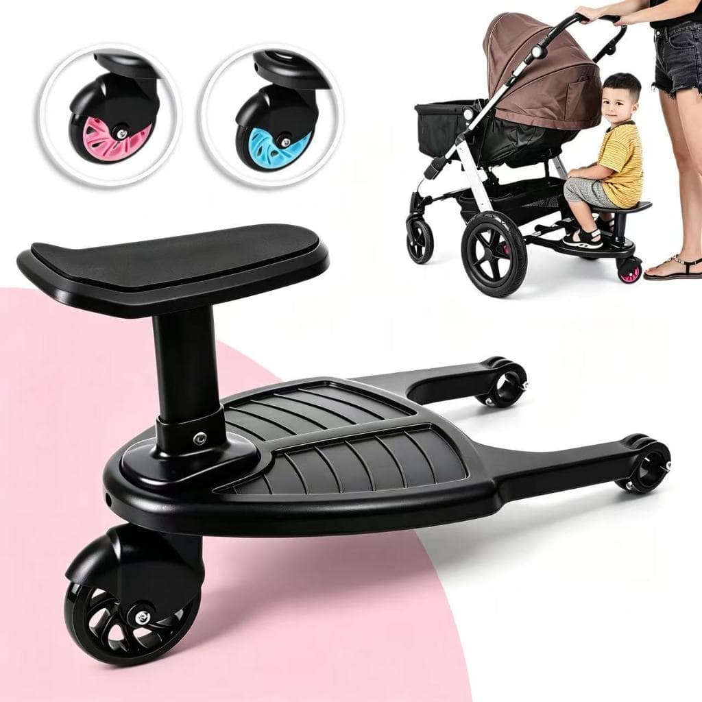 Assento Plataforma Roda Acessório P/ Carrinho Transporte Bebê Universal com Roda para Carrinho de Bebê Plataforma
