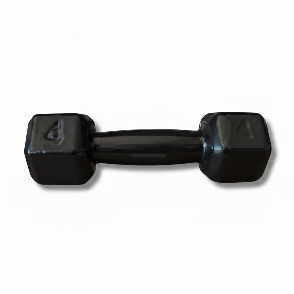 Unid. Halter Sextavado Emborrachado 4kg P/ Academia Cor Preto