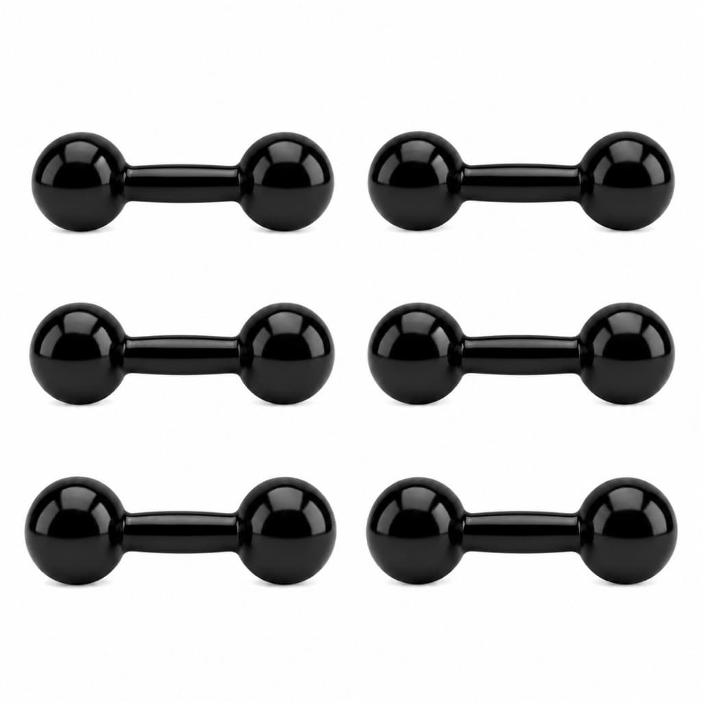 Kit 3 Pares Halter 2 De 3kg + 2 De 4kg + 2 De 5kg Bola Emborrachados Musculação Academia Treino Peso Fitness Gym