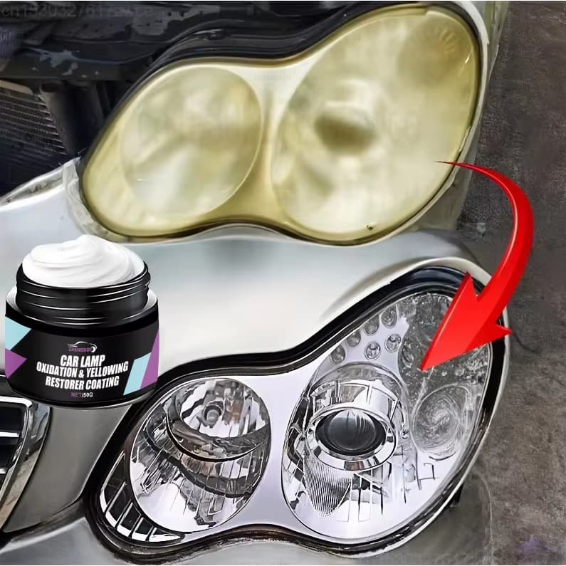 Kit Para Restauração de Farois de Carro e Moto - Cera Para Limpeza e Esponja de Aplicação