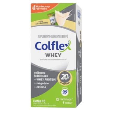 Colflex Whey Protein 10 Sachês c/ 20g de Proteína sabores Chocolate ou Baunilha