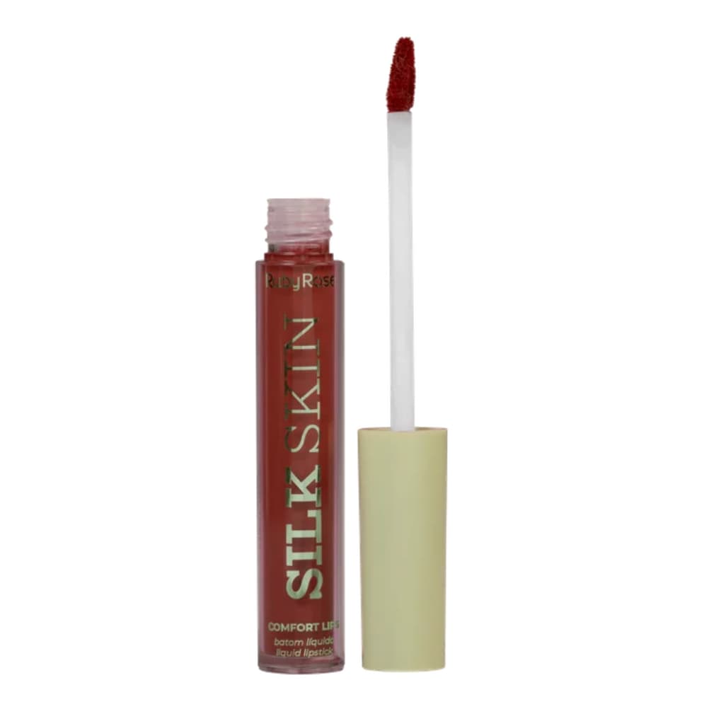 Batom Líquido Ruby Rose Silk Skin Matte Alta Pigmentação Longa Duração Confortável 3,5ml