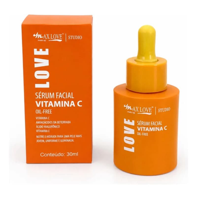 Sérum Facial Vitamina C Max Love Studio 30ml Oil Free Ácido Hialurônico Vitamina E