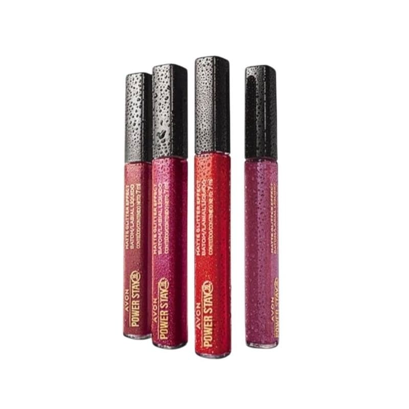 Batom Líquido Avon Power Stay Matte 16h Longa Duração Glitter Effect