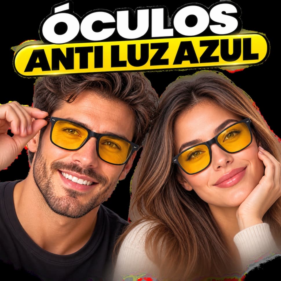 Óculos Filtro Luz Azul Lente Amarela Blue Blocker Para PC Notebook Celular Gamer Proteção Visual Unissex 2 Flips