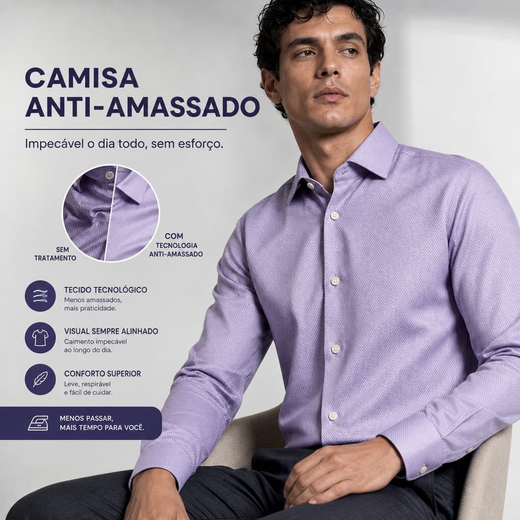 Dilomon Camisa de Manga Longa Masculina Slim Fit Casual Social Elegante Algodão Macio Respirável Botões