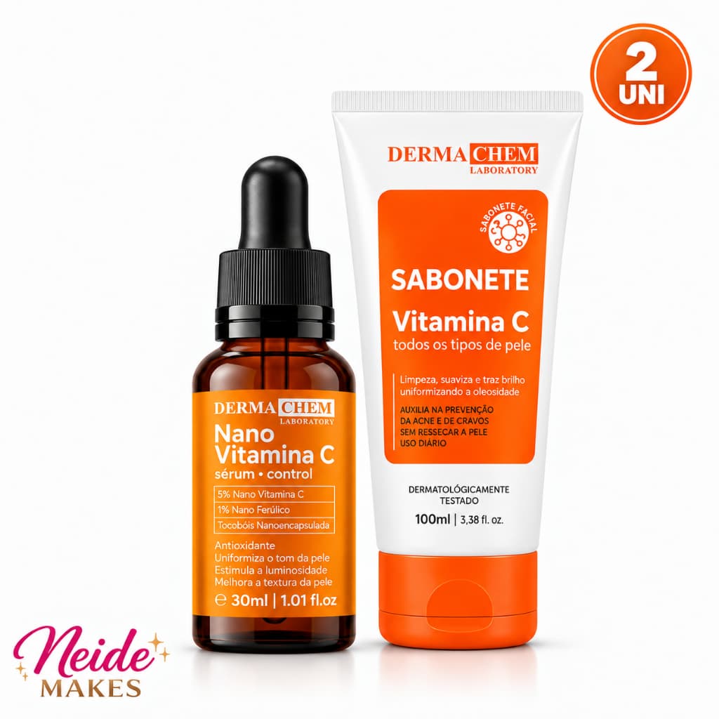 Kit Sérum Vitamina C Nano Control e Sabonete Vitamina C 100ml Dermachem