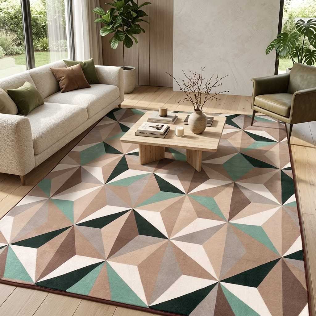 Tapete Pelo Baixo 2,00x1,40 Macio Antiderrapante para Sala Quarto Moderno Decorativo