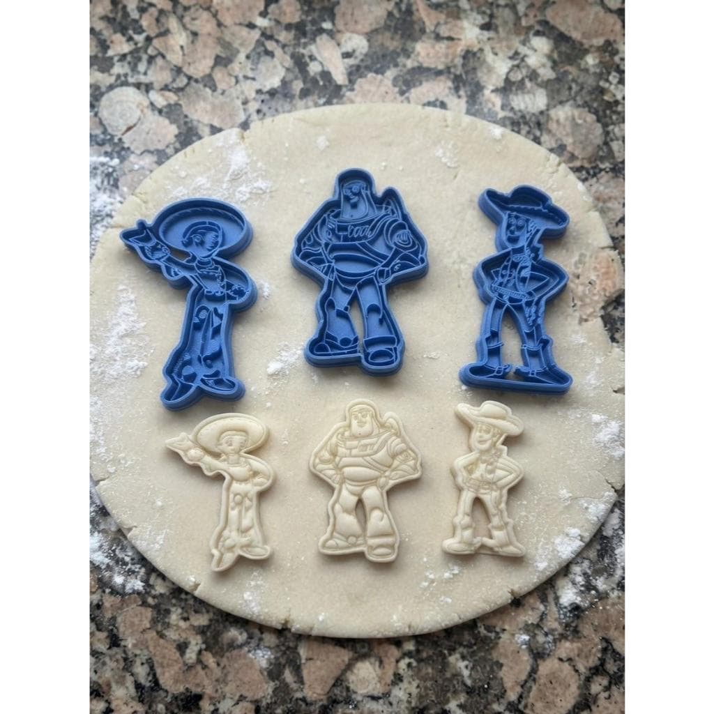 Kit 3 Peças 6CM Toy Story Modeldor-Cortador + Carimbo Para  Biscoito / Massinha de Modelar- NAO TÓXICO