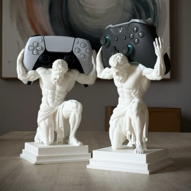 Suporte Porta Controle Videogame Gamer Para Ps5/Xbox Atlas Deus Titã