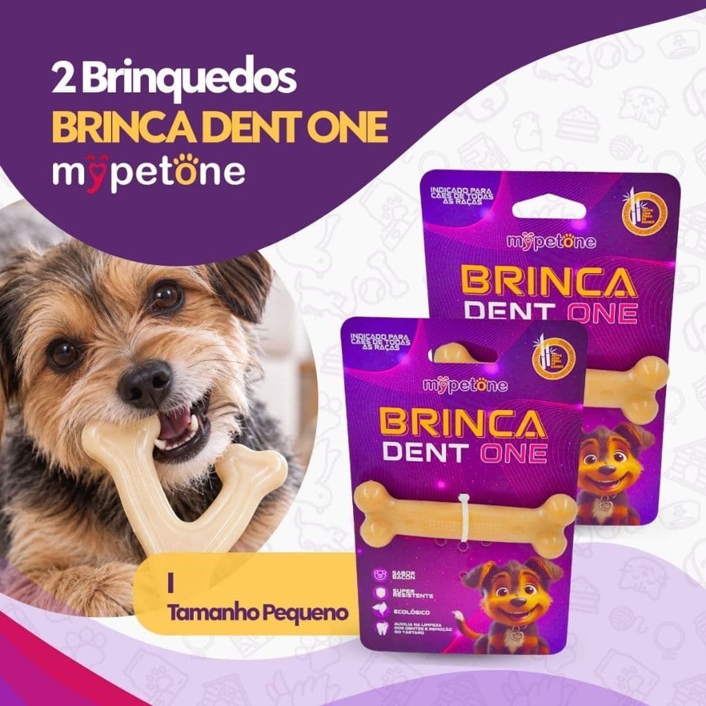 Kit 2 Brinquedo Osso Bamboo Brinca Dent One Sabor Bacon - I - Pequeno