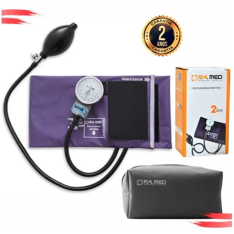 Aparelho Medidor de Pressão Arterial Esfigmomanometro Adulto Roxo - Pamed
