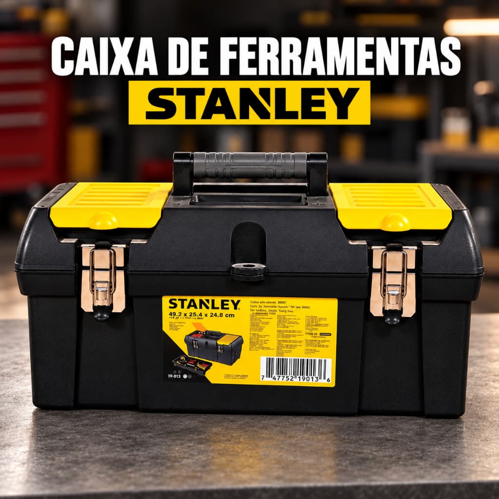 Caixa de Ferramentas 19" Stanley Caixa Bandeja Removível 19-013 Caixa de Ferramenta Grande 26x48x24cm