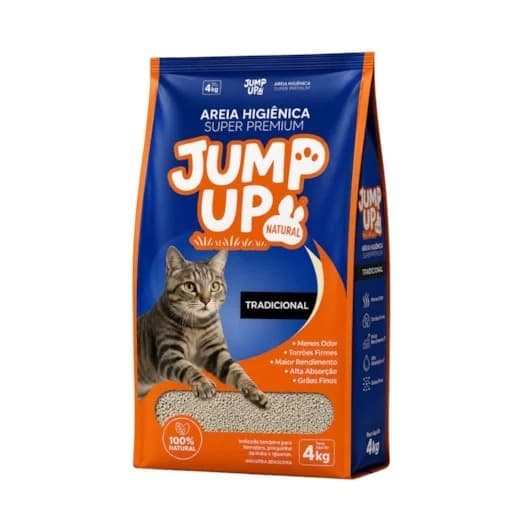 Jump Up Areia Sanitária Natural para Gatos Anti Odor 4kg