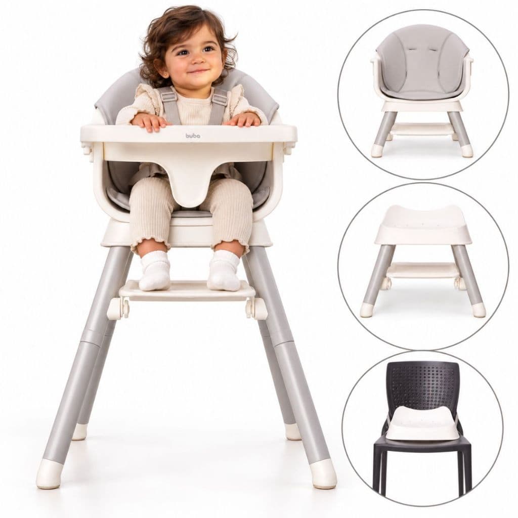 Cadeira de Alimentação Buba 5 em 1 Cadeirão Booster Bebê Multifuncional Até 25Kg