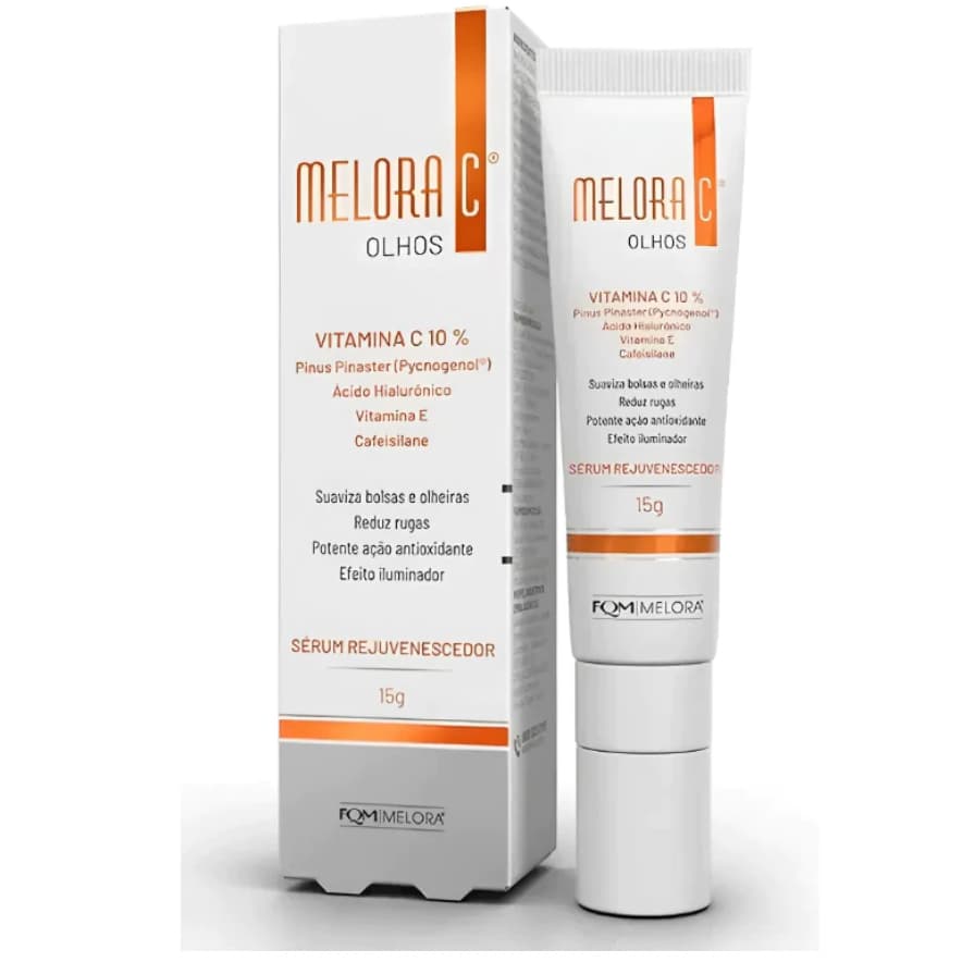 Melora C Olhos Sérum 15g FQM Melora Vitamina C 10% Ácido Hialurônico Pycnogenol