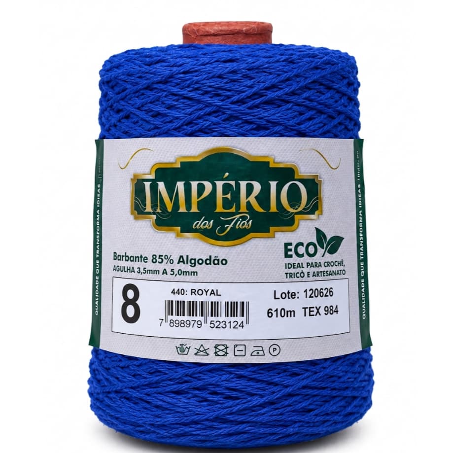 Kit 3 Unidades| Fio 8| 85% Algodão| 600 g| Para Crochê e Tricô