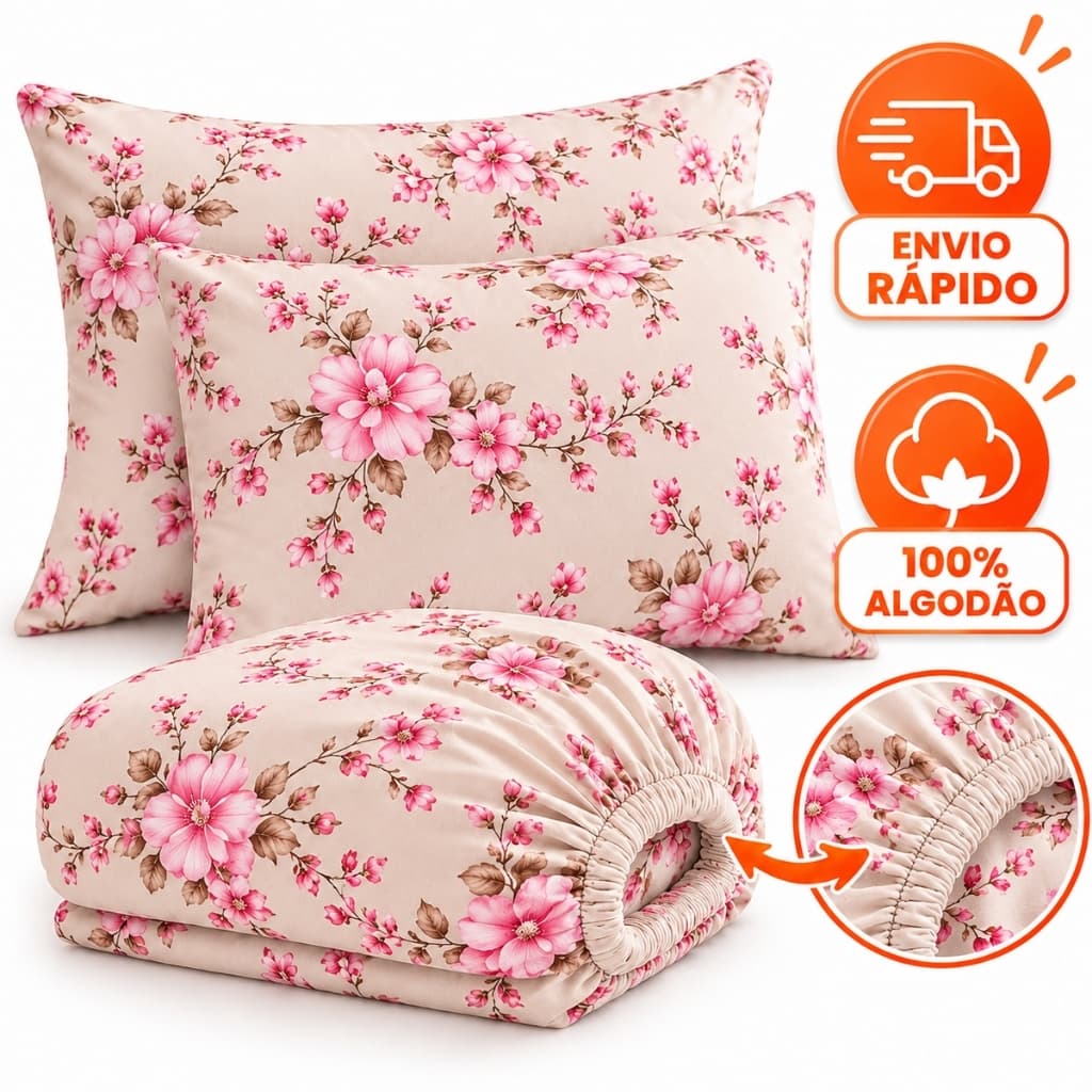 Jogo de Lençol 100% Algodão 180 Fios Cama Box Solteiro Casal Queen King Com Fronha  Lencol Elástico Percal Hotel