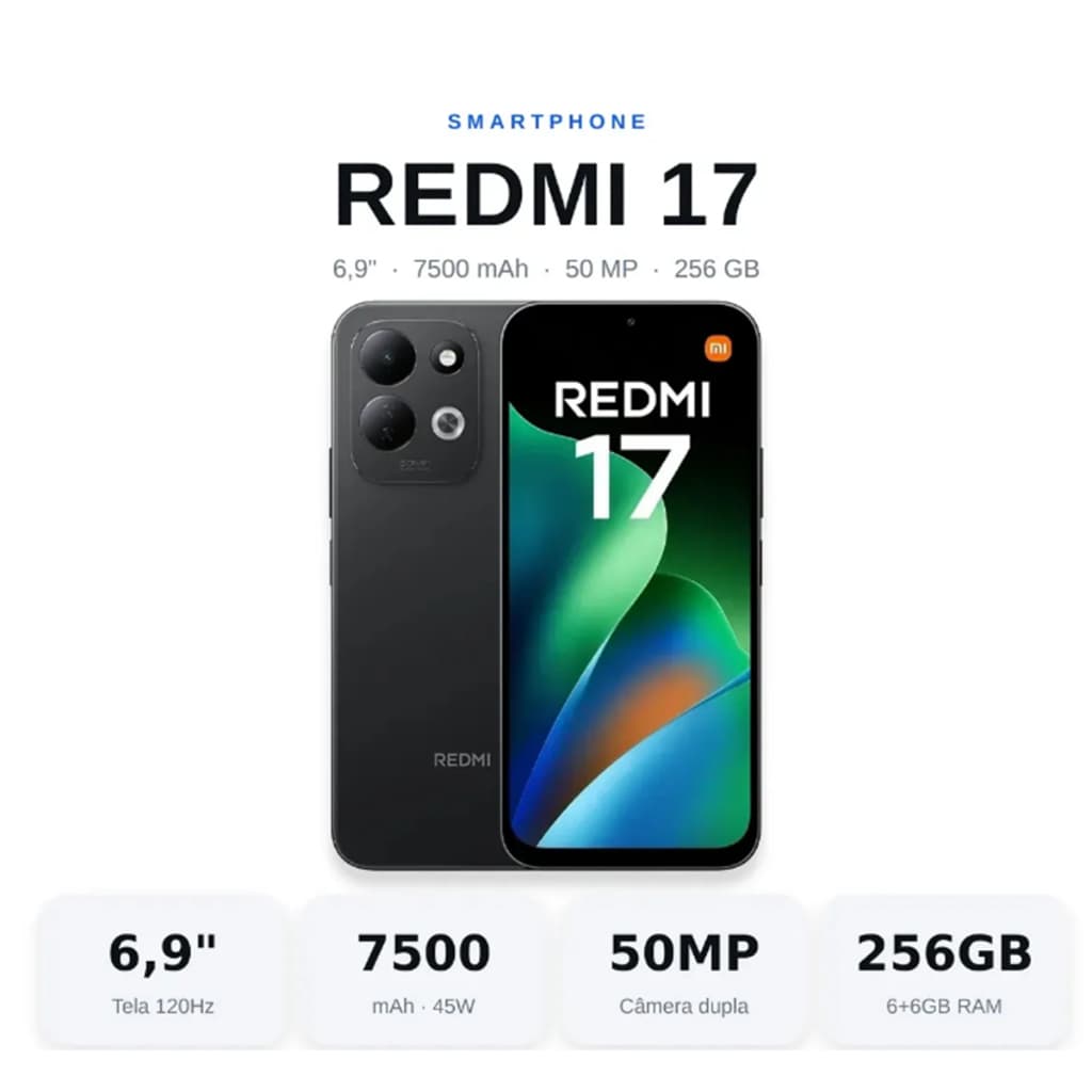 Smartphone Xiaomi Redmi 17 256gb 128gb 4G Global Original Lacrado