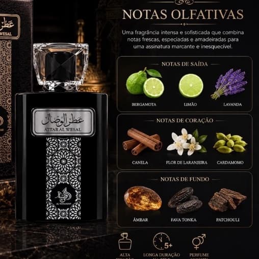 Perfume Árabe Al Wataniah Attar Al Wesal 30ml EDP Original Masculino Perfume Gustavo Lima Importado