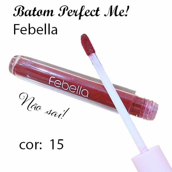 Batom líquido matte Perfect Me Febella maquiagem batom longa duração