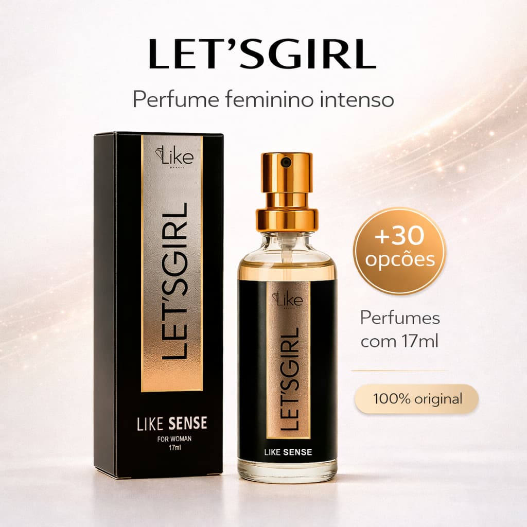 Perfume Feminino LET'S GIRL 17ml Like Sense – Mini Perfume Inspirado em Importado, Fragrância Intensa e Longa Duração