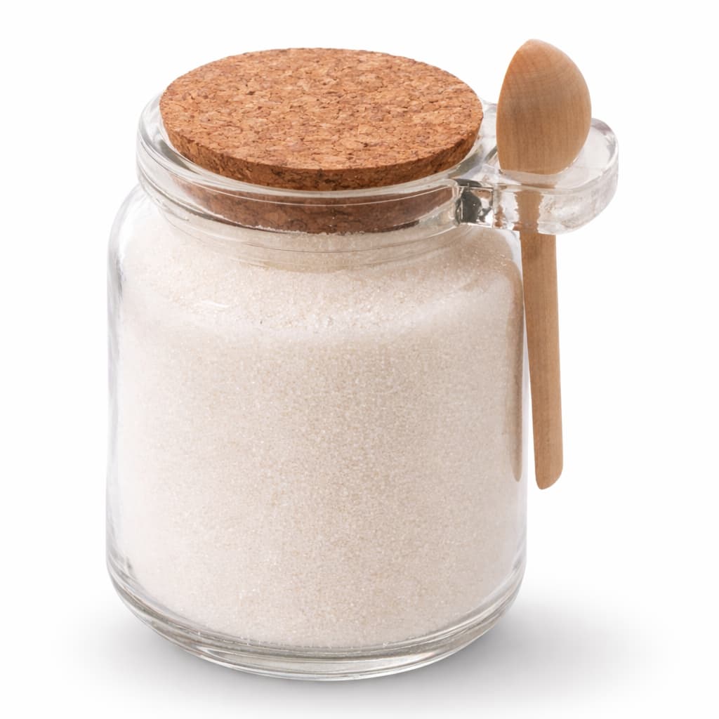 Mini Pote Vidro 250 ml Com Colher de Bambu Tampa Rolha Condimentos Temperos Açucareiro Mel Multiuso