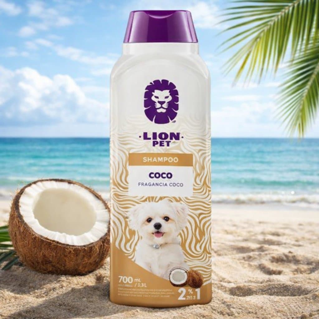 Shampoo Pet Coco 2 em 1 Lion Pet 80g Limpeza Profunda para Cães e Gatos