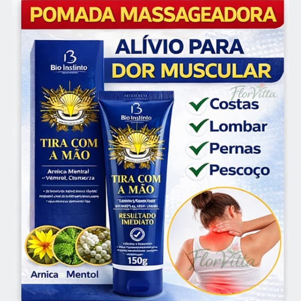 Pomada Massageadora Dor Muscular 150g Alívio Imediato Costas Lombar Pescoço Pernas Cansadas