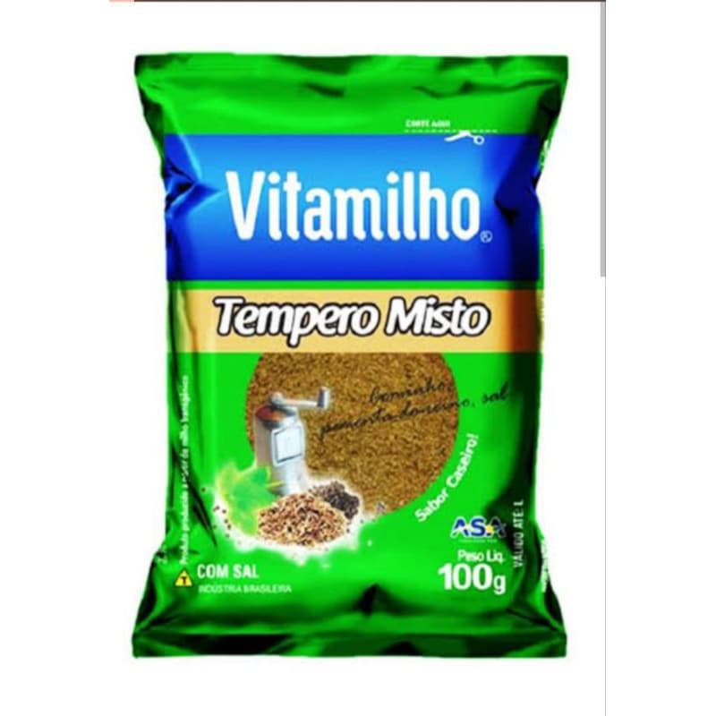condimento tempero misto vitamilho 100g kit com 10 unidades