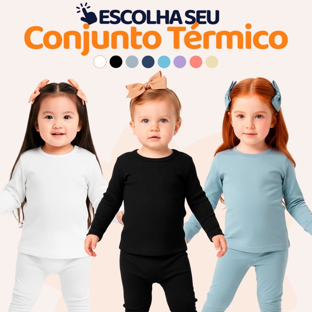 Conjunto Térmico Bebê Menina Baby Blusa e Calça Manga Longa Roupa de Frio Inverno Feminino Segunda Pele Agasalhos L08