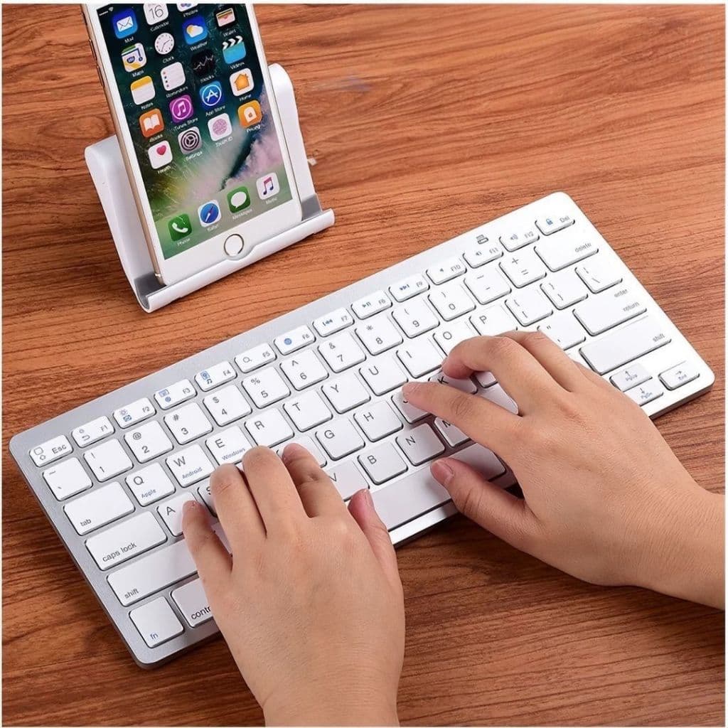 Teclado Bluetooth Branco Sem Fio Portátil Wireless - PC TABLET Duas cores Lehmox