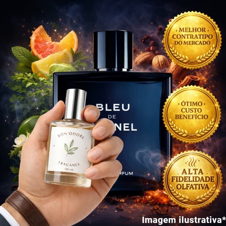 Perfume Masculino inspiração - Aroma Importado - Bleu -  Bon´Odore - Alta Performance e Fidelidade Olfativa