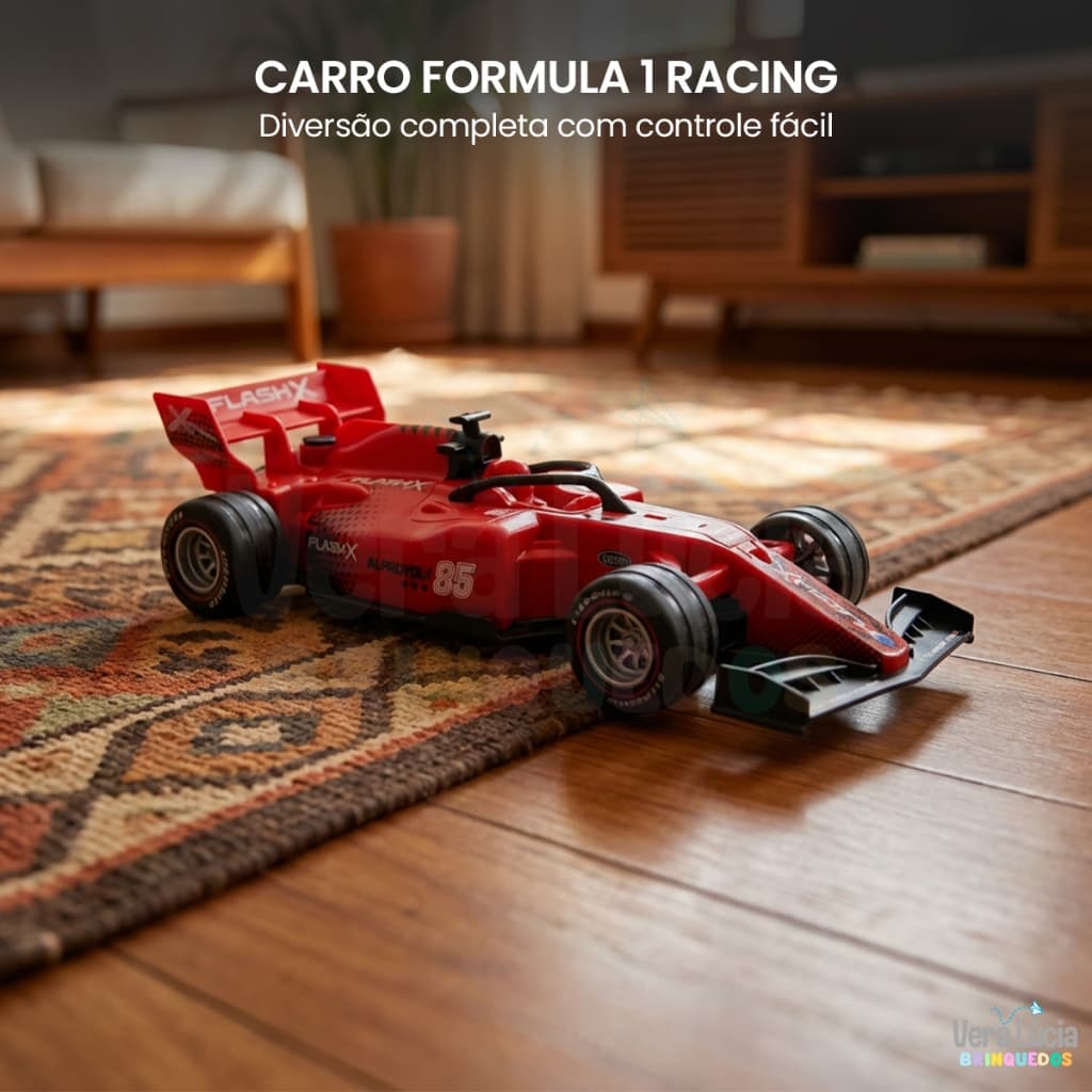Carro Formula 1 Controle Remoto Infantil Grande 29cm Carrinho F1 Corrida Realista Brinquedo