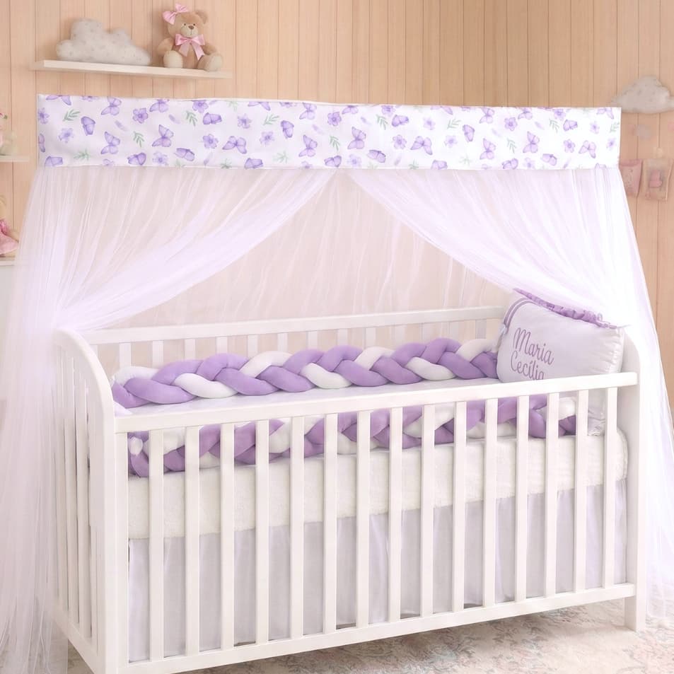Mosquiteiro Tule Berço Americano E Mini Berço Bando Estampado Infantil Menino Menina