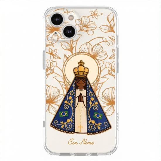 Capinha de Celular Nossa Senhora Aparecida Personalizada com nome - Diversos Celulares