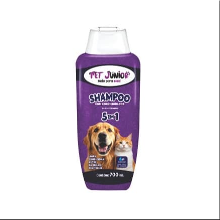 Pet Junior Shampoo 5 em 1 700ml – Limpa Hidrata e Dá Brilho para Cães e Gatos