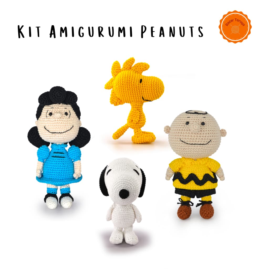 Kit Amigurumi Peanuts Snoopy Woodstock Crochê Círculo