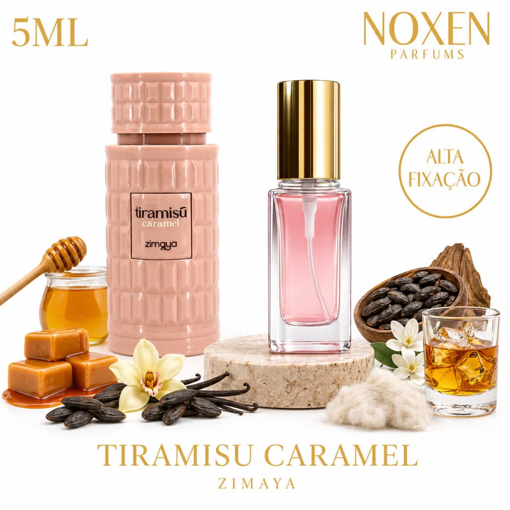Perfume Feminino 5ml Premium Tiramisu Caramel Zimaya Importado Vidro Spray