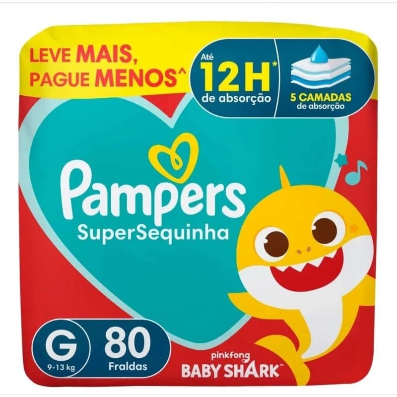 Fraldas Pampers Supersec Jumbo M 90 unidades