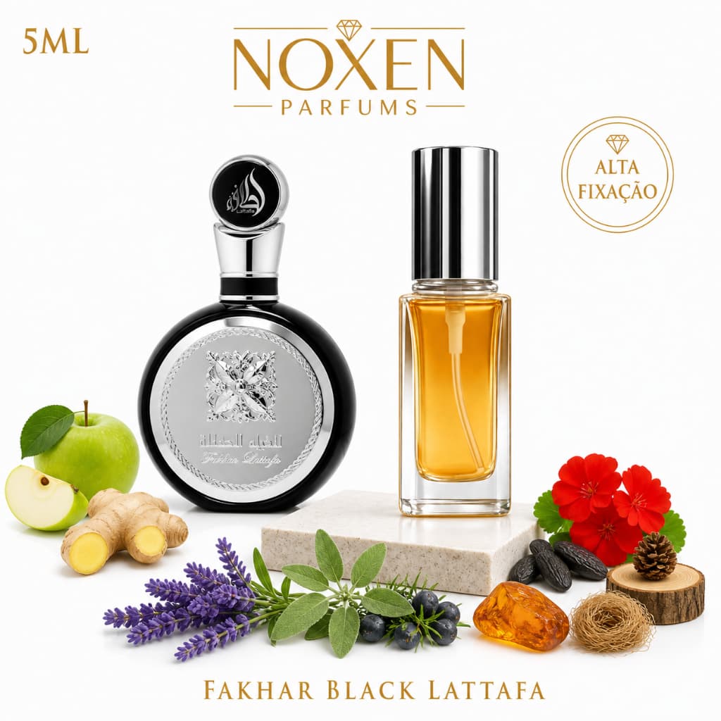 Perfume Masculino 5ml Premium Vidro Spray Fakhar Black Elegante Importado