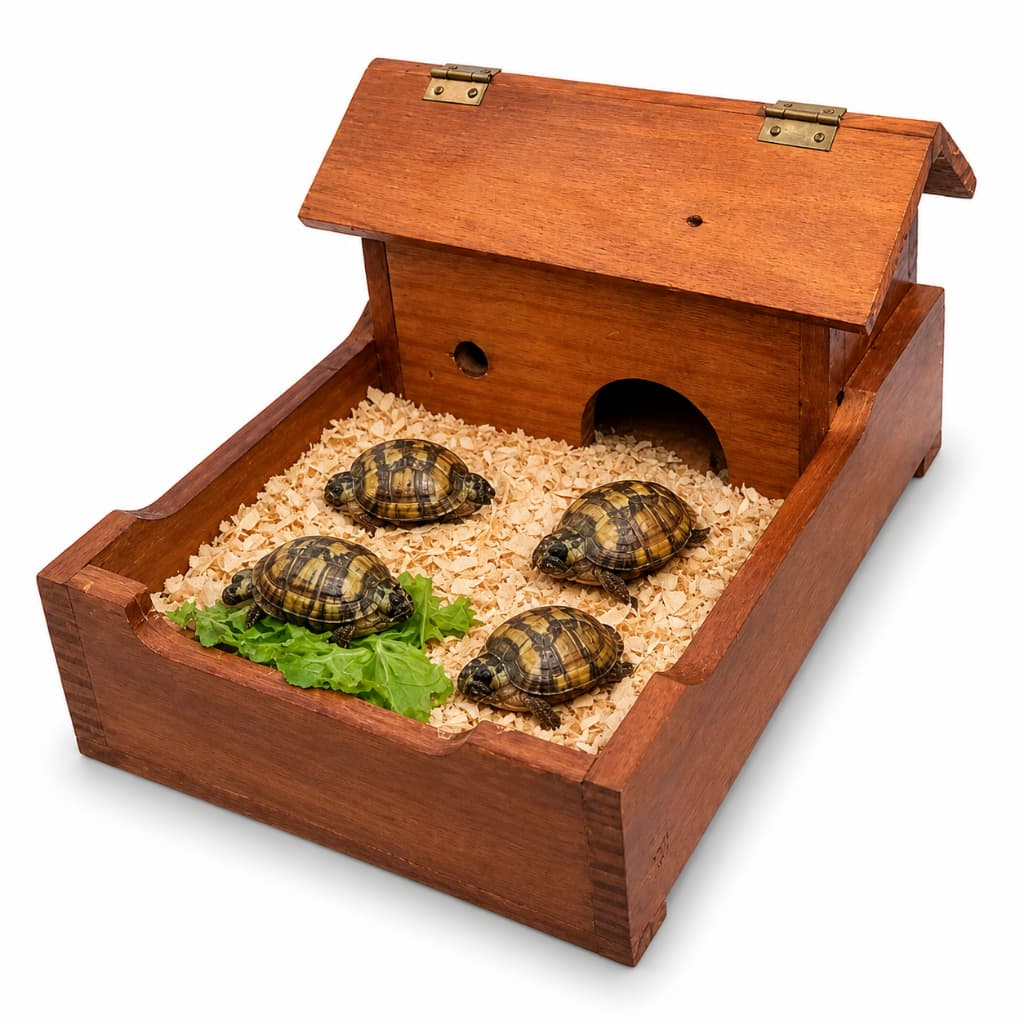 Terrário para Jabuti Toca Viveiro Casinha Tartaruga Casa Pet com Serragem Inclusa Madeira Pinus