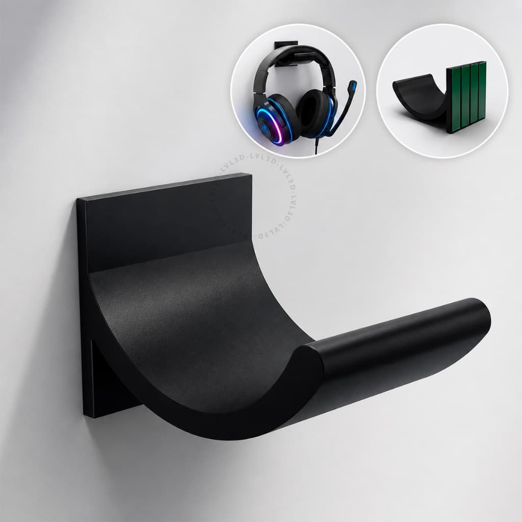 Suporte De Parede Fone Headset Gamer Com Gancho Fone de Ouvido Controle Videogame 3d Dupla Face