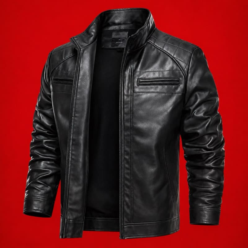 Jaqueta De Couro Masculina Moda Inverno Motoqueiro