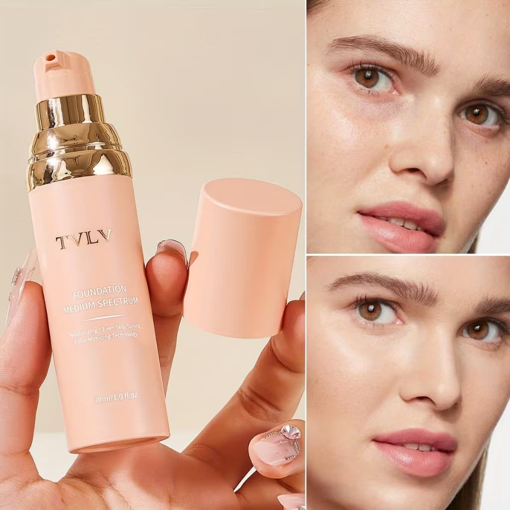 Base Corretiva em Creme Base Líquida 4 em 1 que Muda de Cor, Hidrata e Corretivo para Iluminar Bege Claro