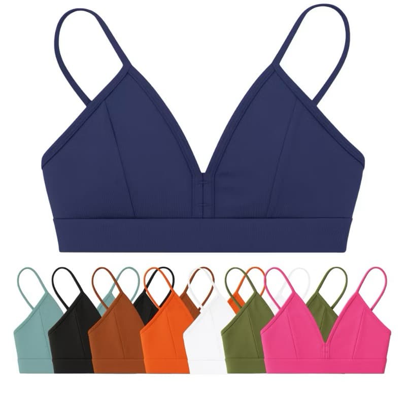Top Fitness POLIAMIDA Sem bojo Cropped Alcinha Fina Liso Roupa Feminina